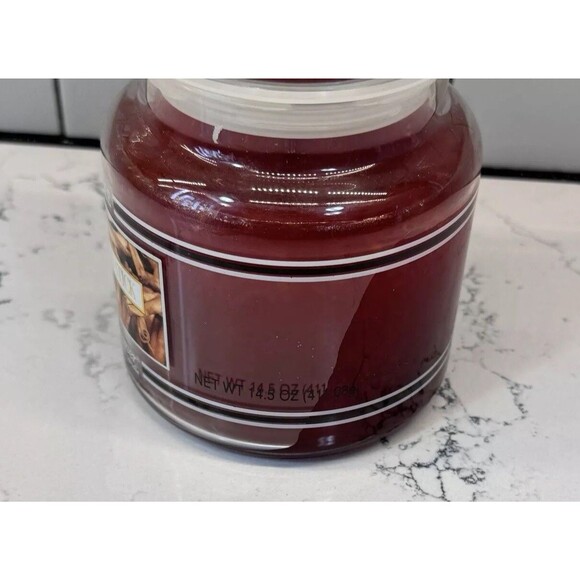 Vtg YANKEE CANDLE BLACK BAND WHITE LABEL HOUSEWARMER CANDLE Cinnamon Stick 14.5 - Picture 8 of 16